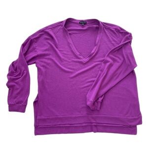 Beyond Yoga Purple V-Neck Long Sleeve Pullover Top Size XL